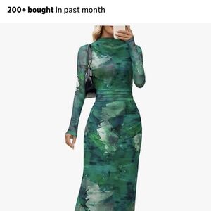 Elegant Green Patterned Dress